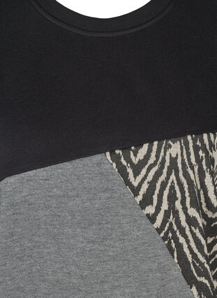 Sweatshirt met print details, Black Grey Zebra, Packshot image number 2