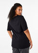 T-shirt van wol en viscose, Black, Model image number 1