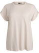 Viscose T-shirt met glitterstrepen, Vanille, Packshot image number 0