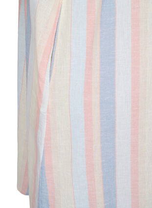 Korte jurk van katoenmix met linnen, Multi Color Stripe, Packshot image number 3