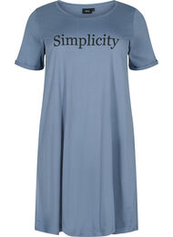 Katoenen nachthemd met korte mouwen en print, Grey W. Simplicity