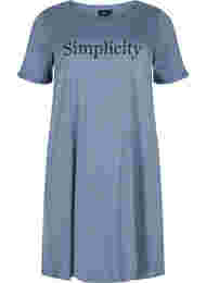 Katoenen nachthemd met korte mouwen en print, Grey W. Simplicity