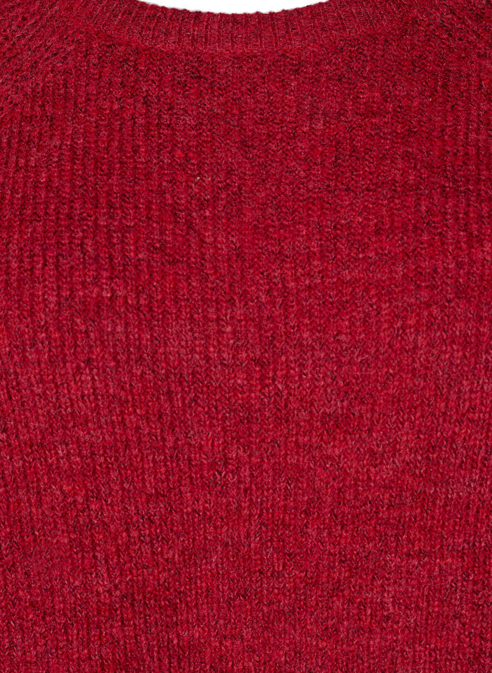 Geribde trui met 3/4 mouwen, Rood, Packshot image number 2