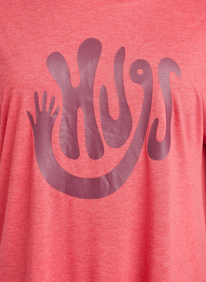 Nachthemd met korte mouwen en tekstprint, Rood, Packshot image number 2