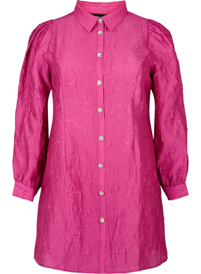 Shirtjurk met textuur en parelmoeren knopen, Cactus Flower, Packshot image number 0