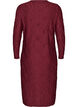 Midi jurk met golvende structuur en lange mouwen, Rood, Packshot image number 1