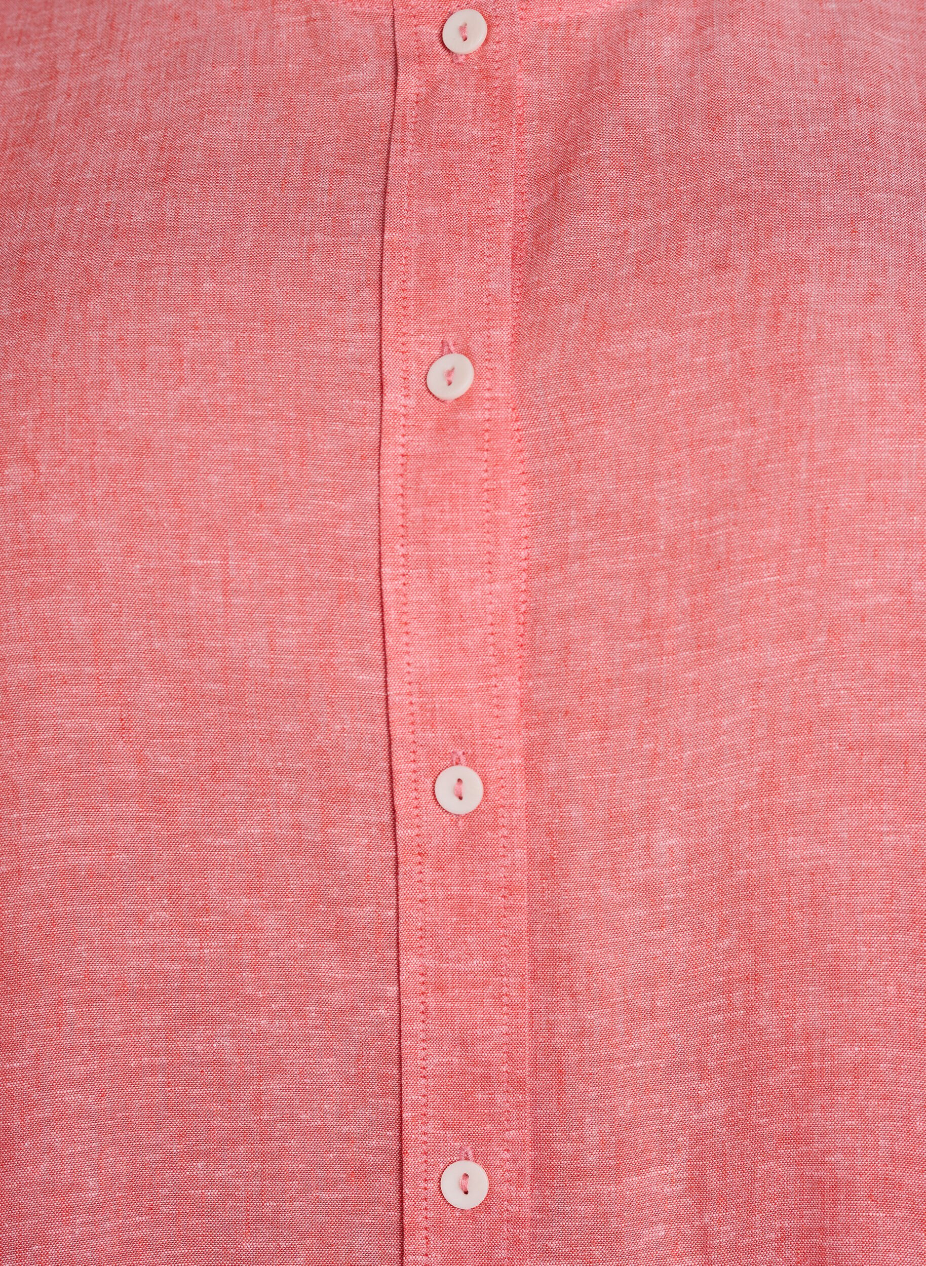 Zizzi Shirtblouse in linnen en viscose met 3/4-mouwen, Oranje, Packshot image number 2