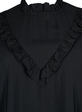 Viscose blouse met franjes, Black, Packshot image number 2