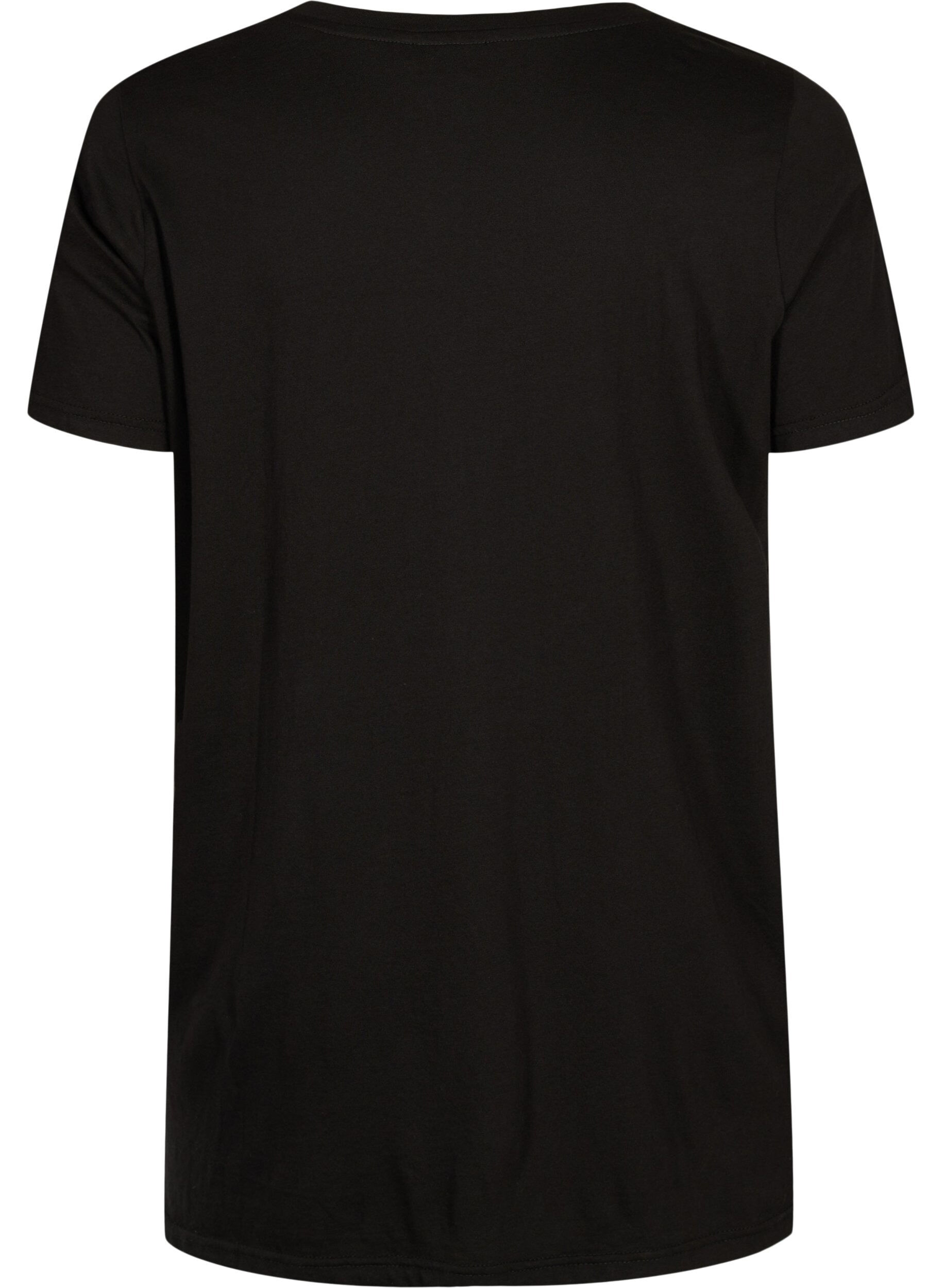 Zizzi Oversized t-shirt met print, Black W. Love, Packshot image number 1