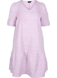 	 Jurk met korte mouwen, v-hals en bloemenmotief, Regal Orchid 