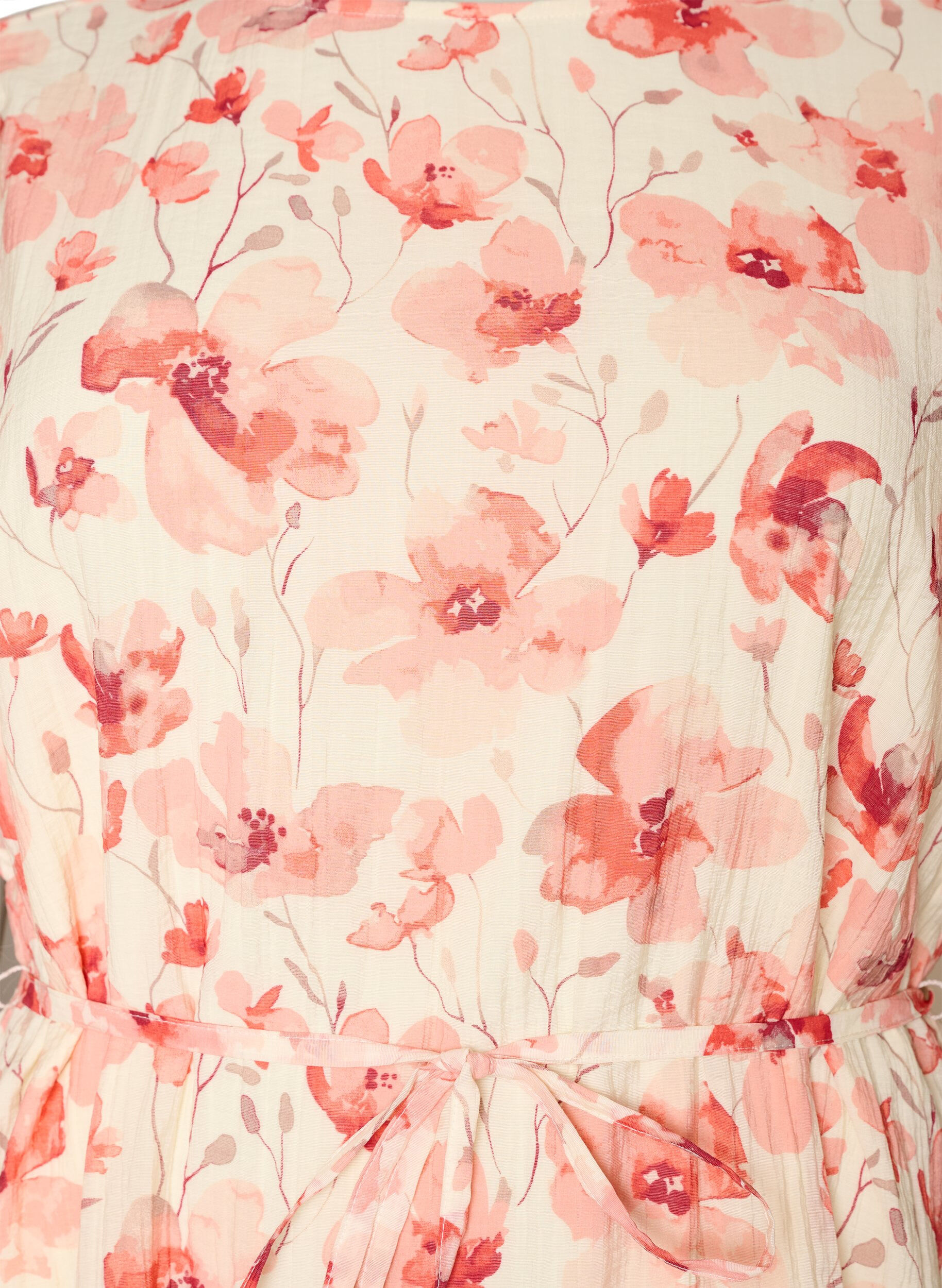 ZizziEnkellange jurk met vlindermouwen en strikceintuur, Roze, Packshot image number 2