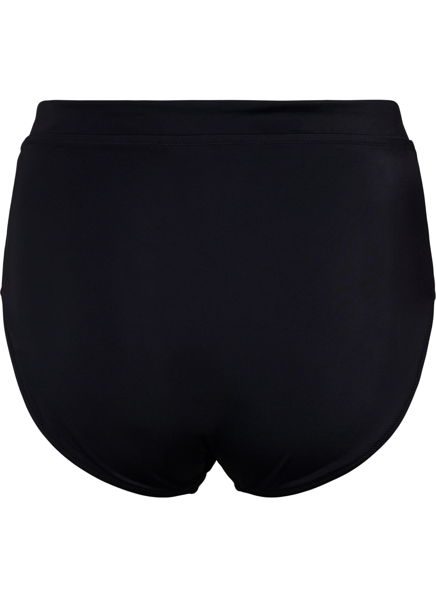 Zizzi Effen bikinislip met hoge taille, Black, Packshot image number 1