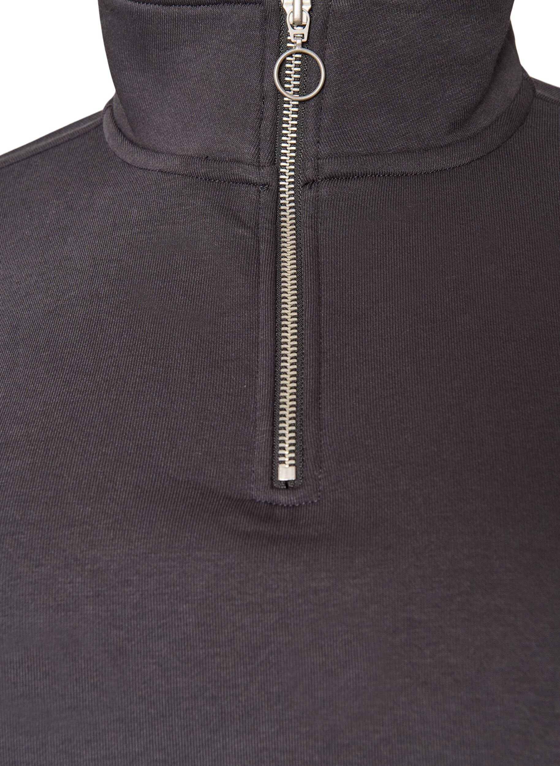 ZizziSweatshirt met teddymouwen en een hoge hals, Grijs, Packshot image number 2