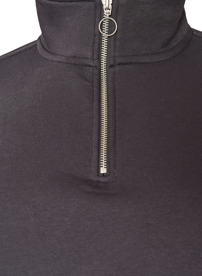 Sweatshirt met teddymouwen en een hoge hals, Grijs, Packshot image number 2