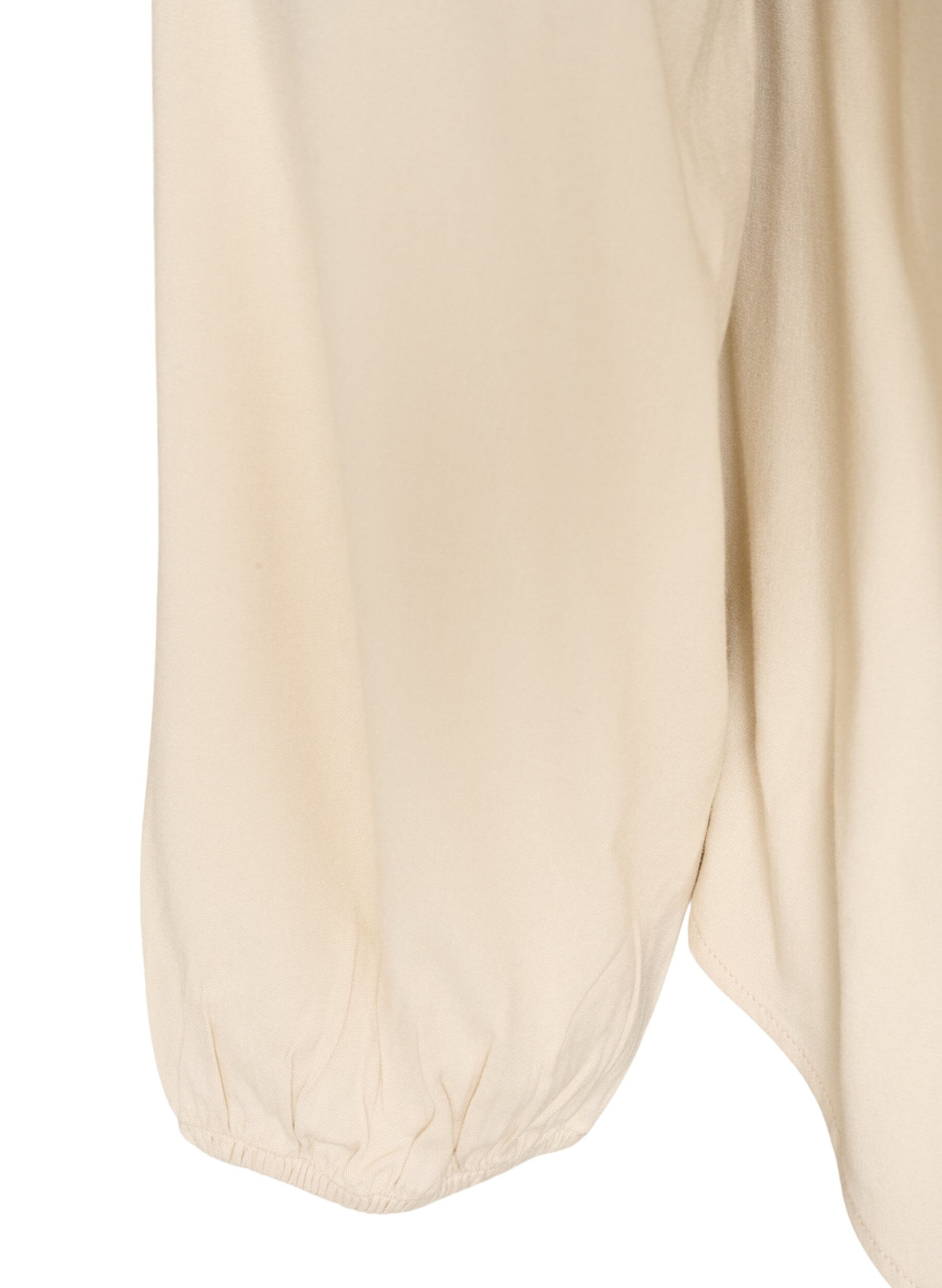 ZizziViscose blouse met V-hals en afgeronde zoom, Beige, Packshot image number 3