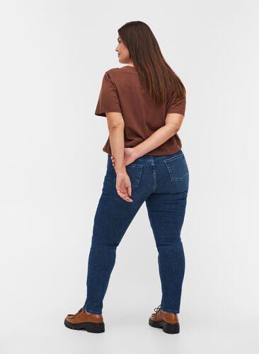 Extra slim fit Sanna jeans met normale taille, Blue denim, Model image number 1