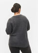 Gebreide blouse met parels, Dark Grey Melange, Model image number 1