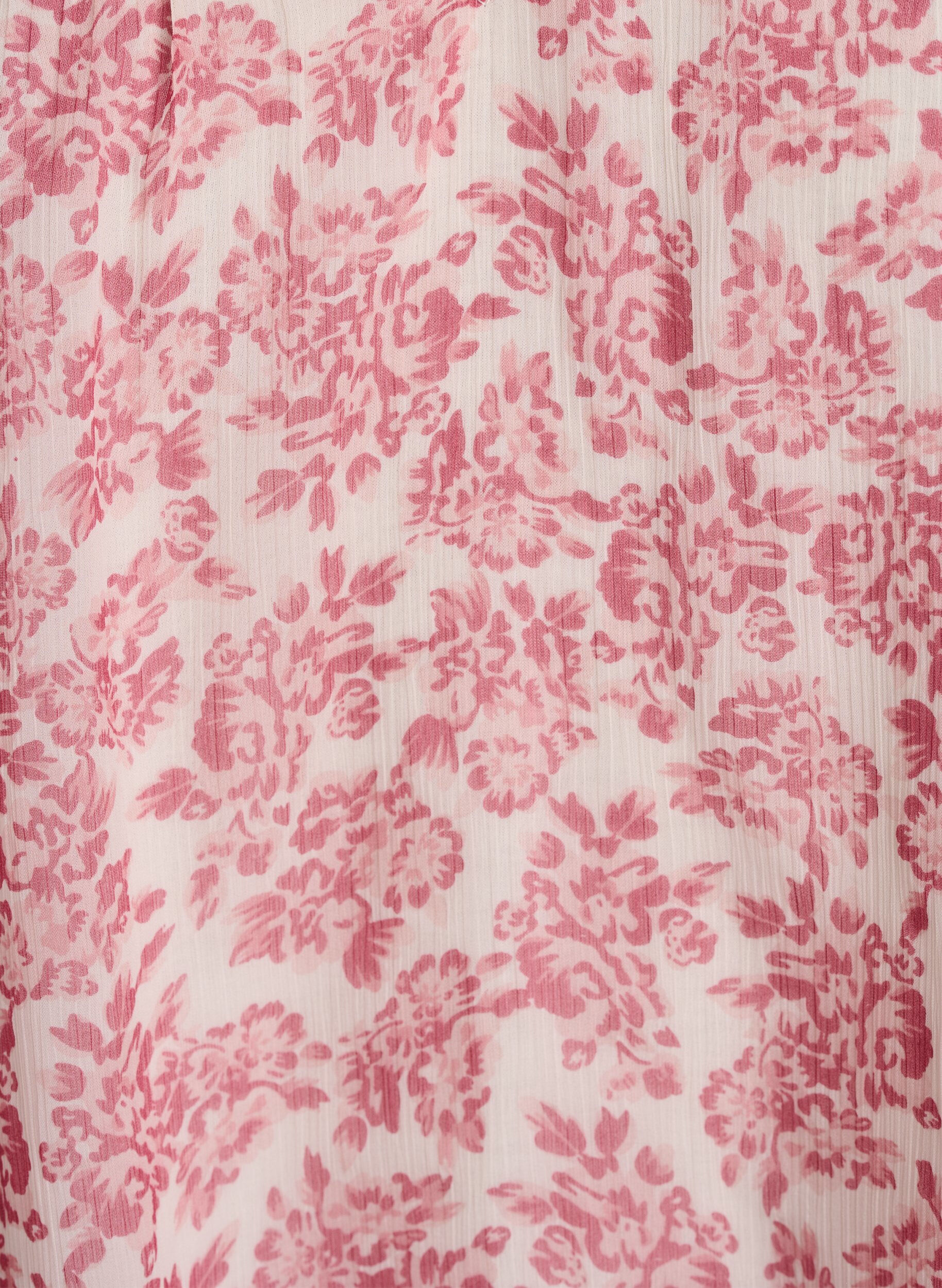 Zizzi Chiffonblouse met bloemenprint en gehaakte bies, Rood, Packshot image number 2