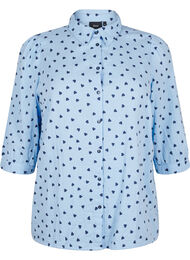 Shirtblouse met 3/4 mouwen, Blauw