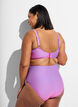 High waist bikinibroekje met een gestreepte structuur, Roze, Model image number 1