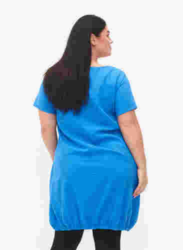 Katoenen jurk met korte mouwen, French Blue, Model image number 1