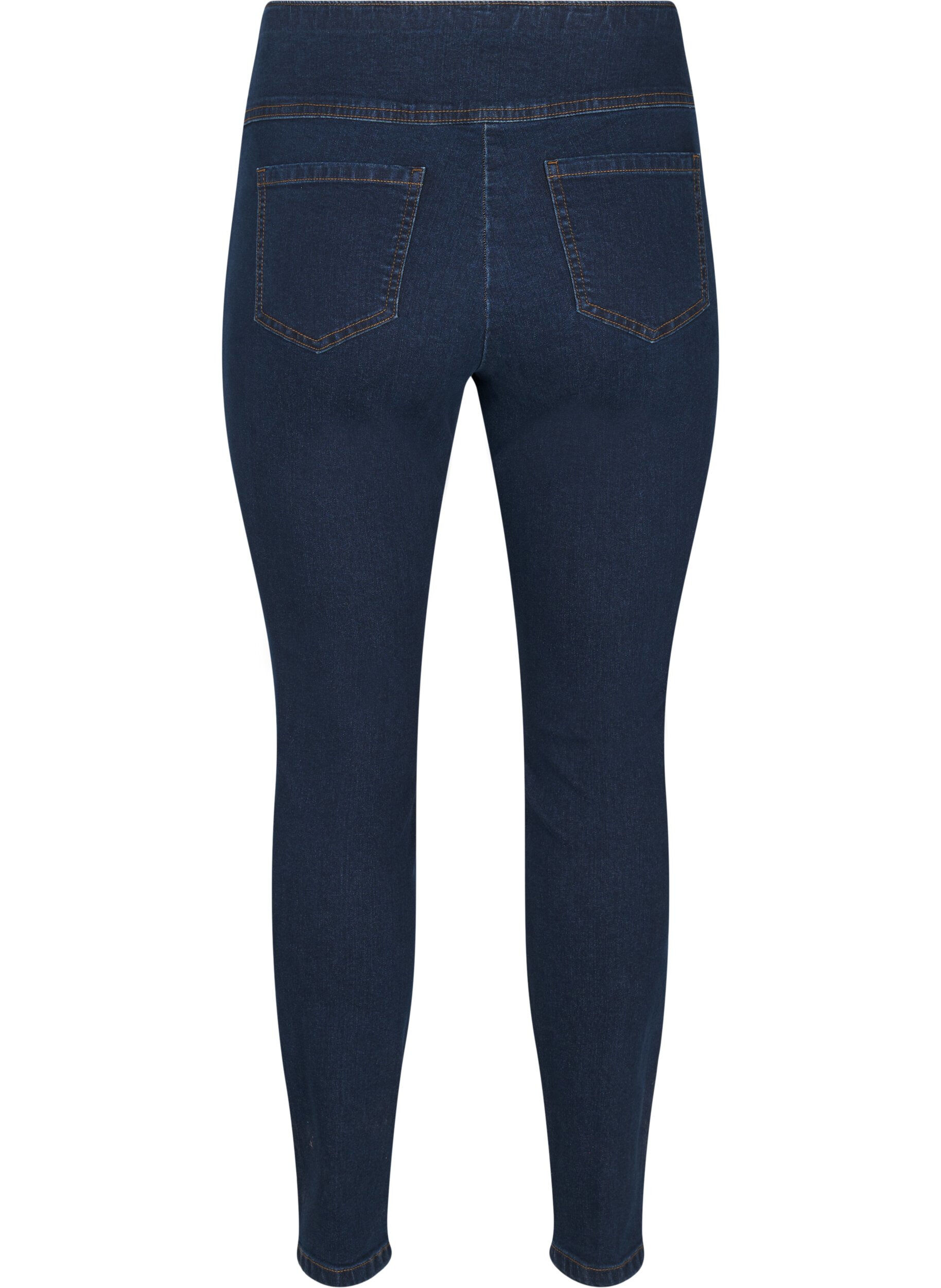 Zizzi Stretchy jeggings met hoge taille, Dark Blue, Packshot image number 1