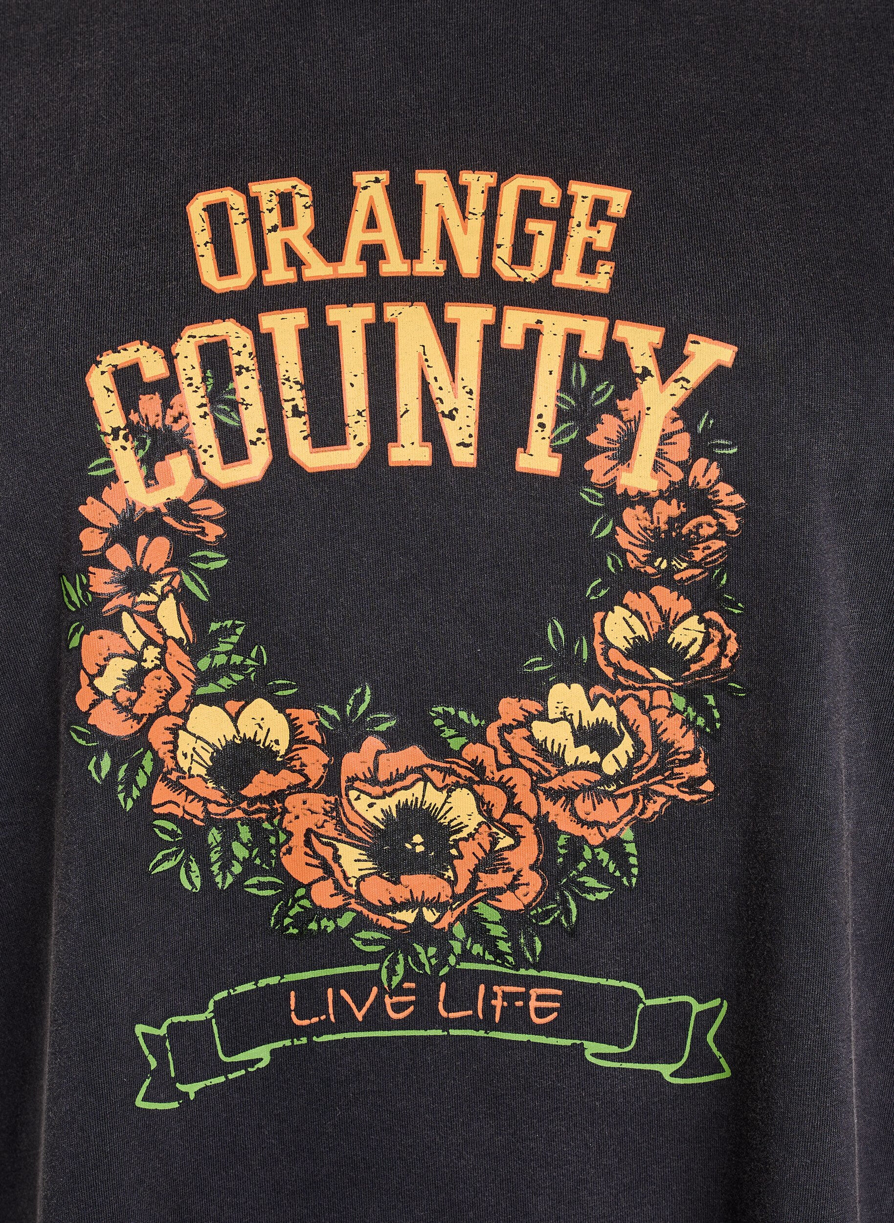 Zizzi T-shirt in biologisch katoen met een coole print, Grijs, Packshot image number 2