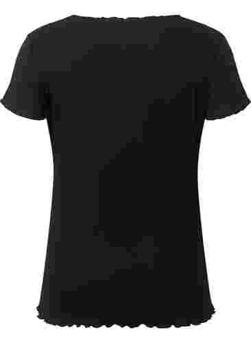 Zwangerschap t-shirt in rib, Black, Packshot image number 1