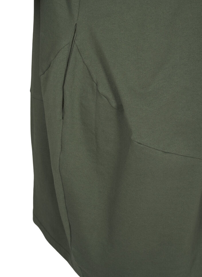 Ballonjurk van katoen met zakken, Groen, Packshot image number 4