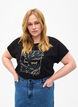 T-shirt van biologisch katoen met gouden opdruk, Black W. Free, Model image number 0
