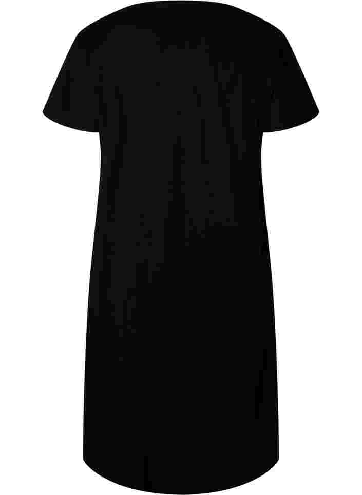 Katoenen nachthemd met bloemenprint, Black, Packshot image number 1
