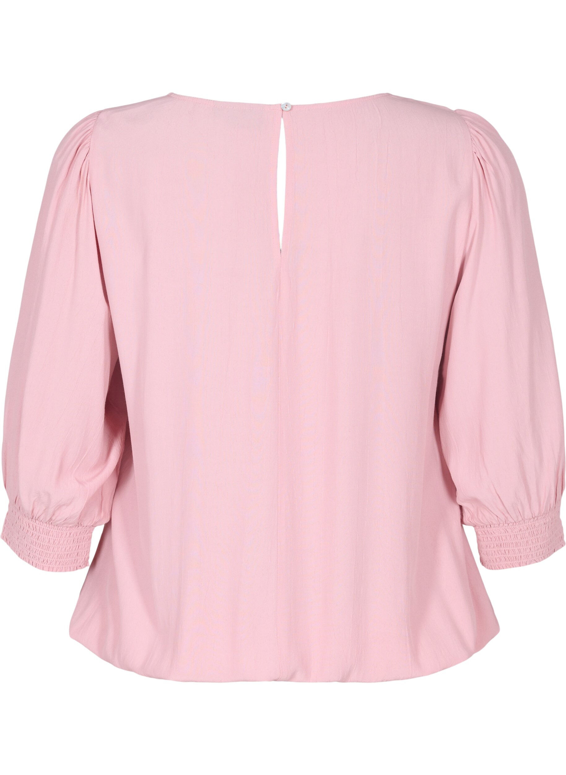 Zizzi Effen viscose blouse met balloneffect, Zephyr, Packshot image number 1