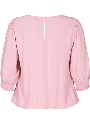 Effen viscose blouse met balloneffect, Zephyr, Packshot image number 1