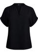 Luchtige blouse met korte mouwen, Zwart, Packshot image number 0