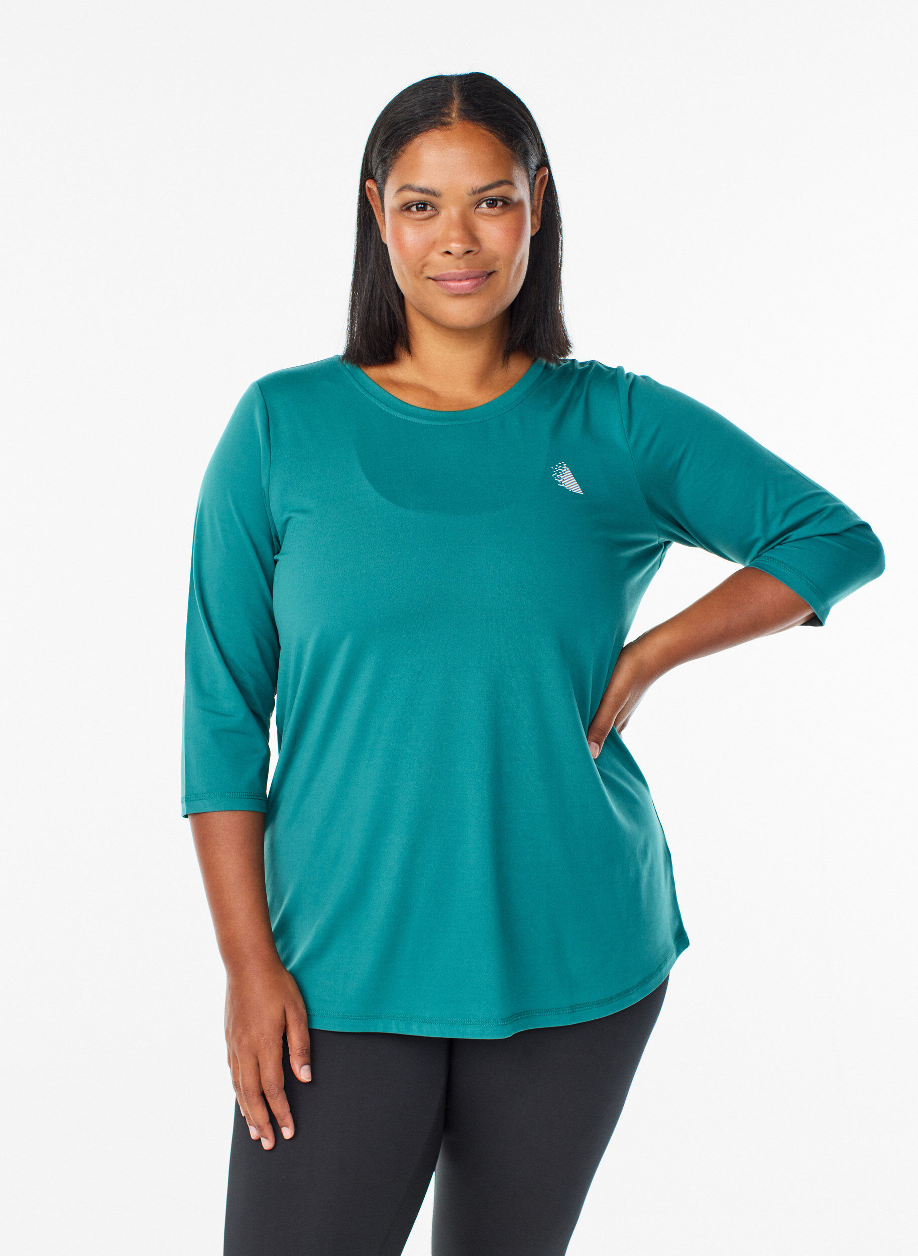 ZizziTraining blouse met 3/4 mouwen, Groen, Model image number 0