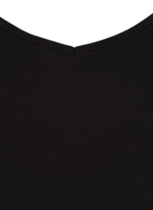 Lang basic katoenen topje, Black, Packshot image number 2