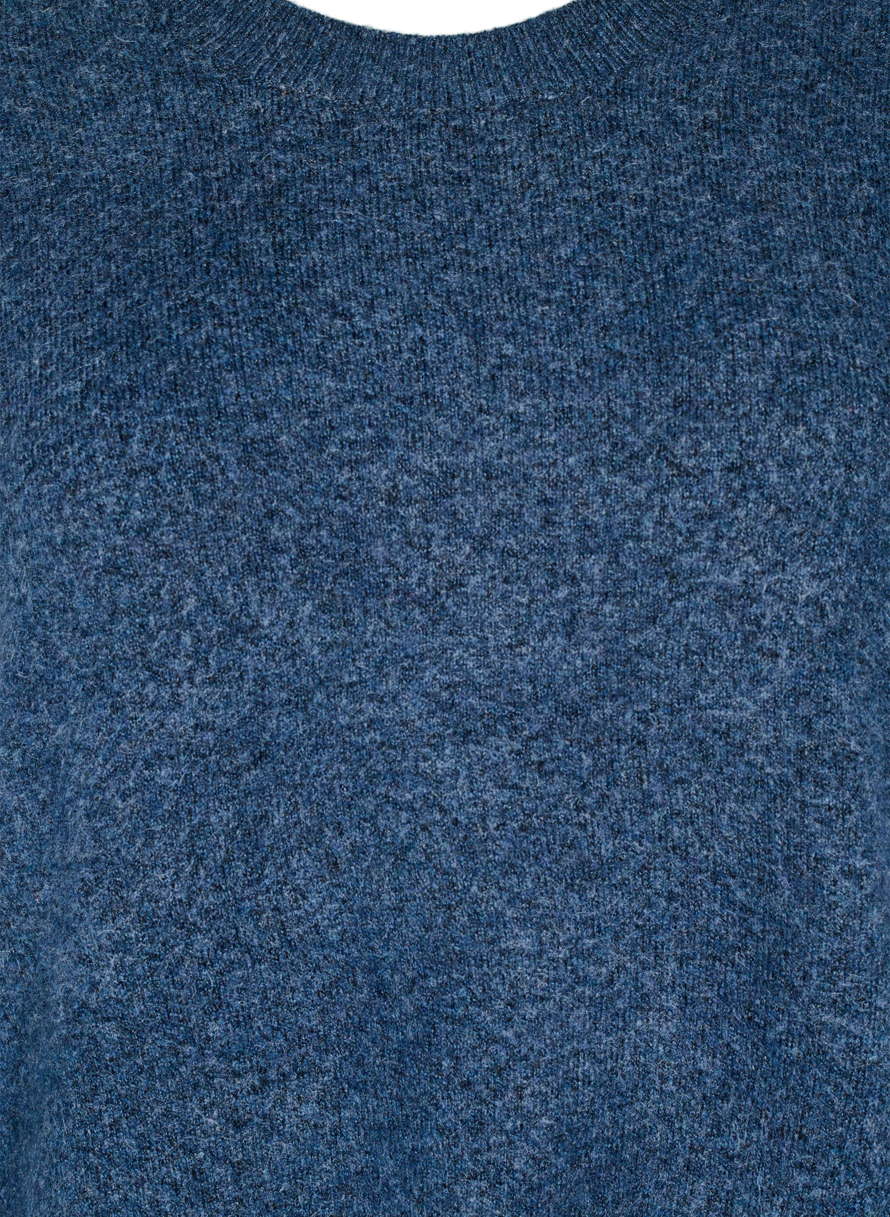 Zizzi Gebreide jurk met splitten, Bering Sea Mel., Packshot image number 2