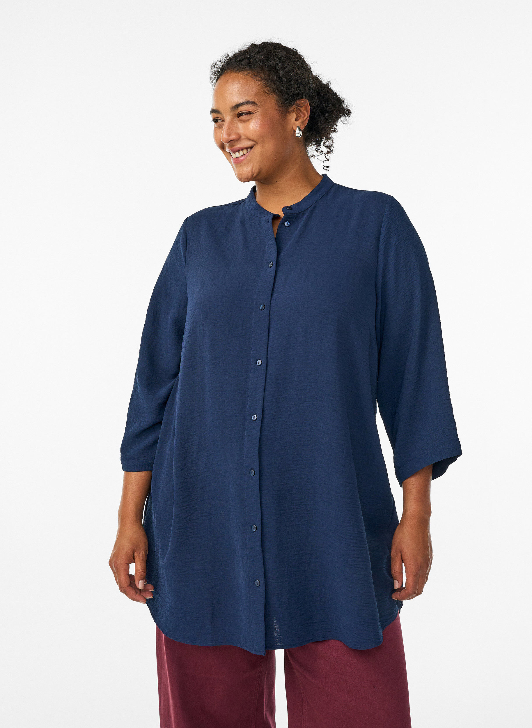 Zizzi FLASH - Tuniek met 3/4 mouwen, Blauw, Model image number 0