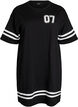 Kort T-shirtjurkje met sportieve details, Zwart, Packshot image number 0