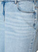Gecropte jeans met een versleten look en rafelige randen, Blauw, Packshot image number 2