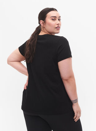 Sport-T-shirt met print, Black w. Mind/Body, Model image number 1