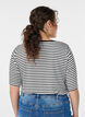 T-shirt met TENCEL&trade; Lyocell en strepen, Wit, Model image number 2