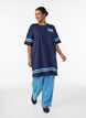 Kort T-shirtjurkje met sportieve details, Blauw, Model image number 1
