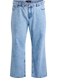 Straight-fit jeans met een strikceintuur, Blauw