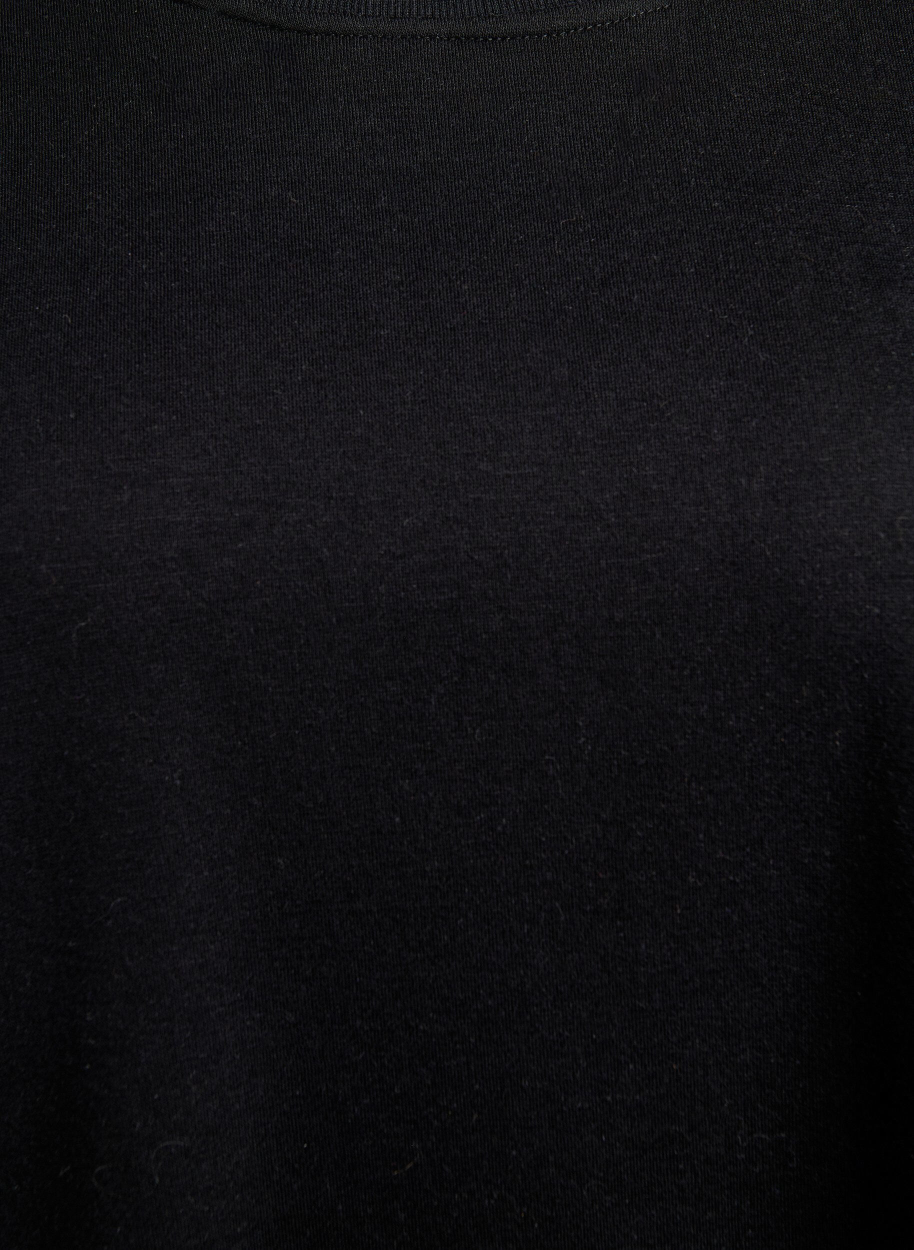 Zizzi Sweatjurk op knielengte met franjes, Zwart, Packshot image number 2