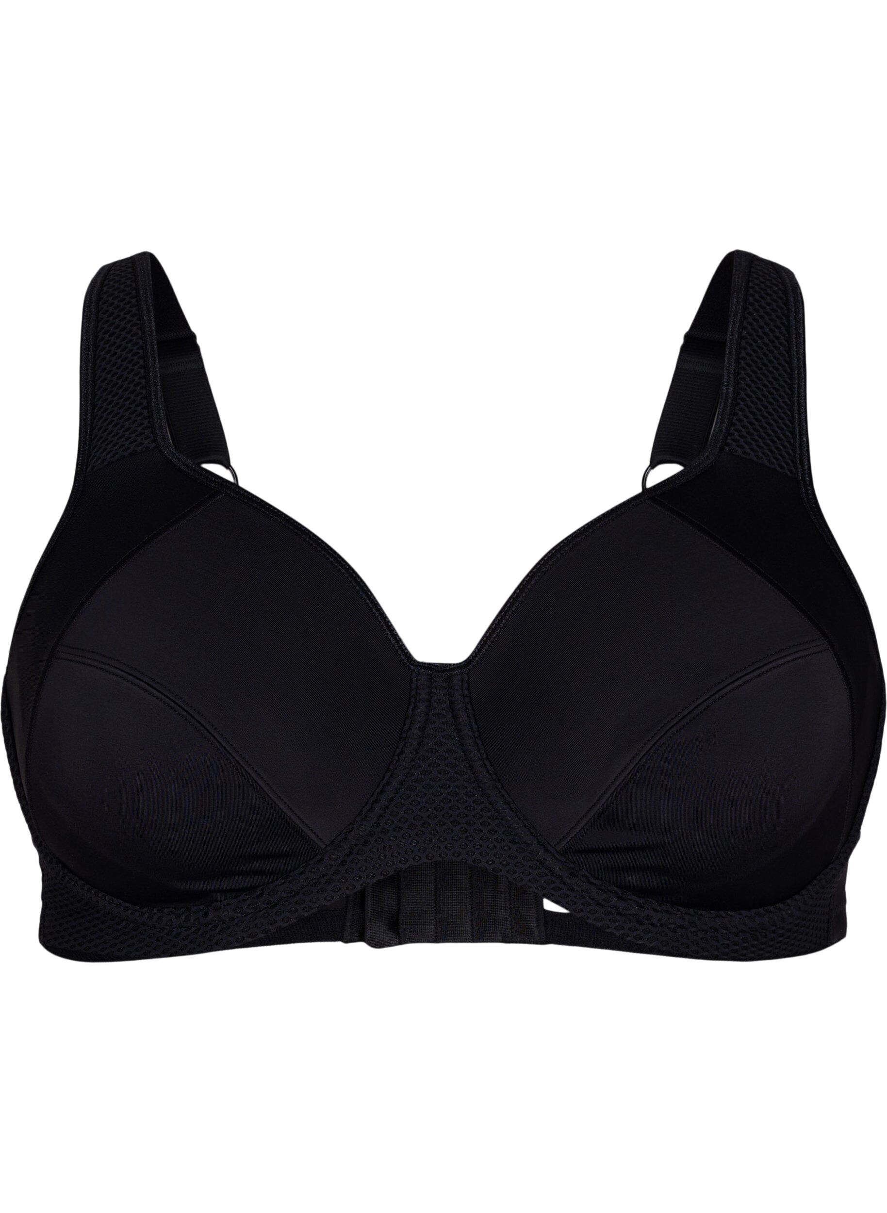 Zizzi CORE, HIGH SUPPORT WIRE BRA - Sportbeha met beugel, Zwart, Packshot image number 0