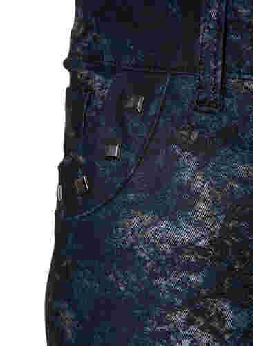 Gedessineerde Emily jeans met klinknagels, Black AOP, Packshot image number 3