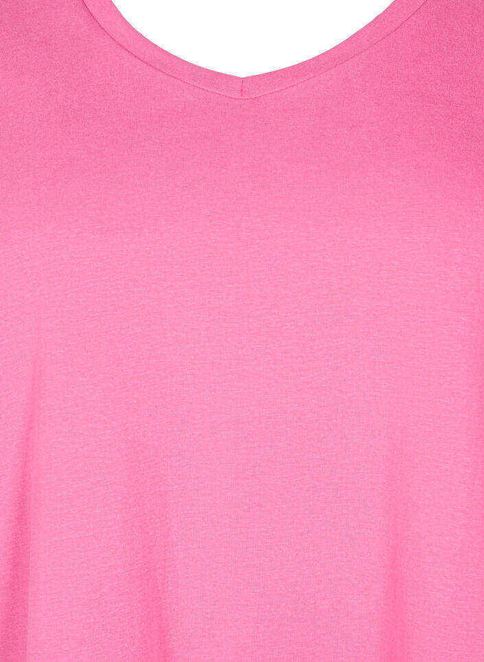 Effen basic T-shirt van katoen, Roze, Packshot image number 2