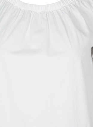 Katoenen jurk met kanten rand en korte mouwen, Bright White, Packshot image number 2