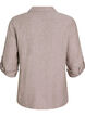 Linnen en viscose shirt met 3/4 mouwen, Bruin, Packshot image number 1